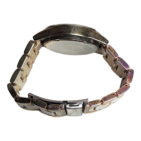 Vtg Paul Jardin Two Tone Stainless Steel Wristband Quartz Movement Mens Watch - Picture 5 of 7